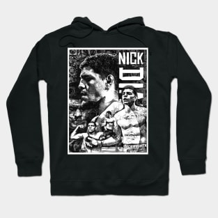 Nick Diaz Black and White Drawing Hoodie